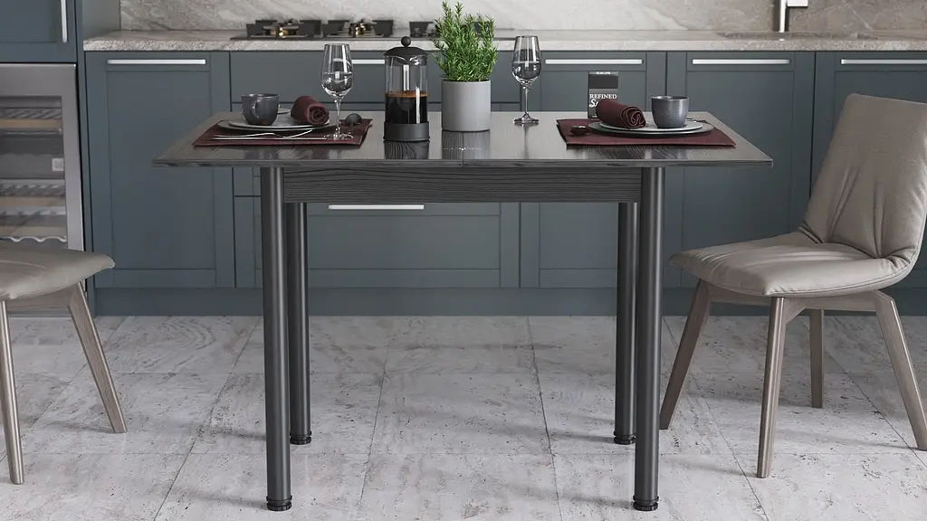 Обідній стіл-формер розкладний Берта Ferrum-decor 750x1400x900 Чорний метал ДСП Сосна Кембра 16 мм (FRD-105180) - фото 4