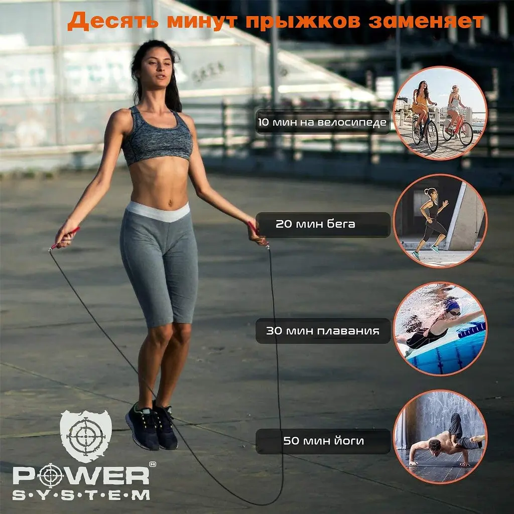 Швидкісна скакалка (PS-4064) Power system 2.8 м fit0007376 - фото 6