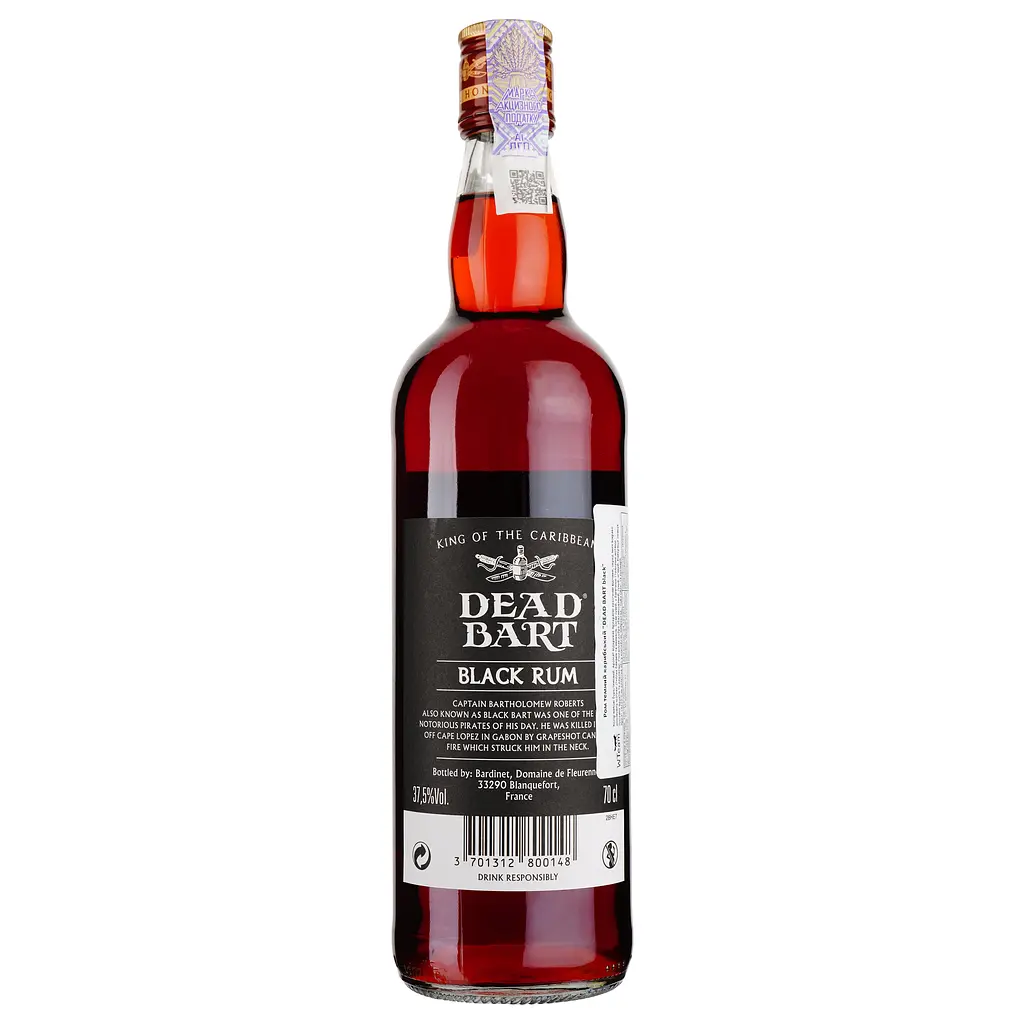 Ром Dead Bart Black Caribbean, 37,5%, 0,7 л - фото 2