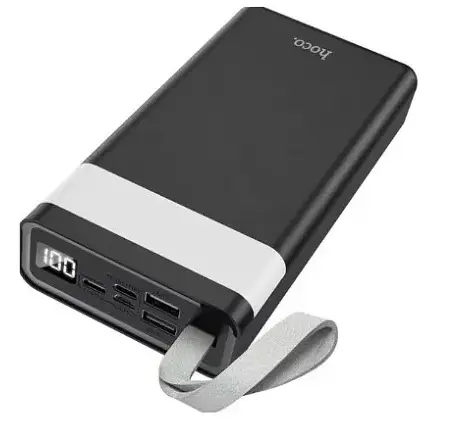Универсальная мобильная батарея Hoco J73 30000mAh 2USB + LED lamp (Черный) - фото 2
