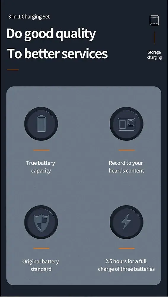 Зарядний пристрій Telesin 3 Slots Battery Charger + 2 акумулятори для Hero 9/10/11 GP-BNC-901 [76675] - фото 6