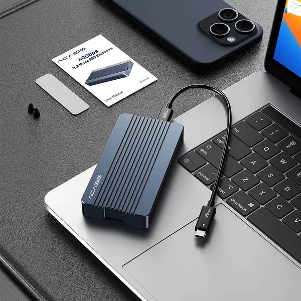 Зовнішній корпус Acasis TBU405Air для M.2 NVMe SSD, Thunderbolt 4/3/USB4, до 40 Гбіт/с (Сірий) - фото 6