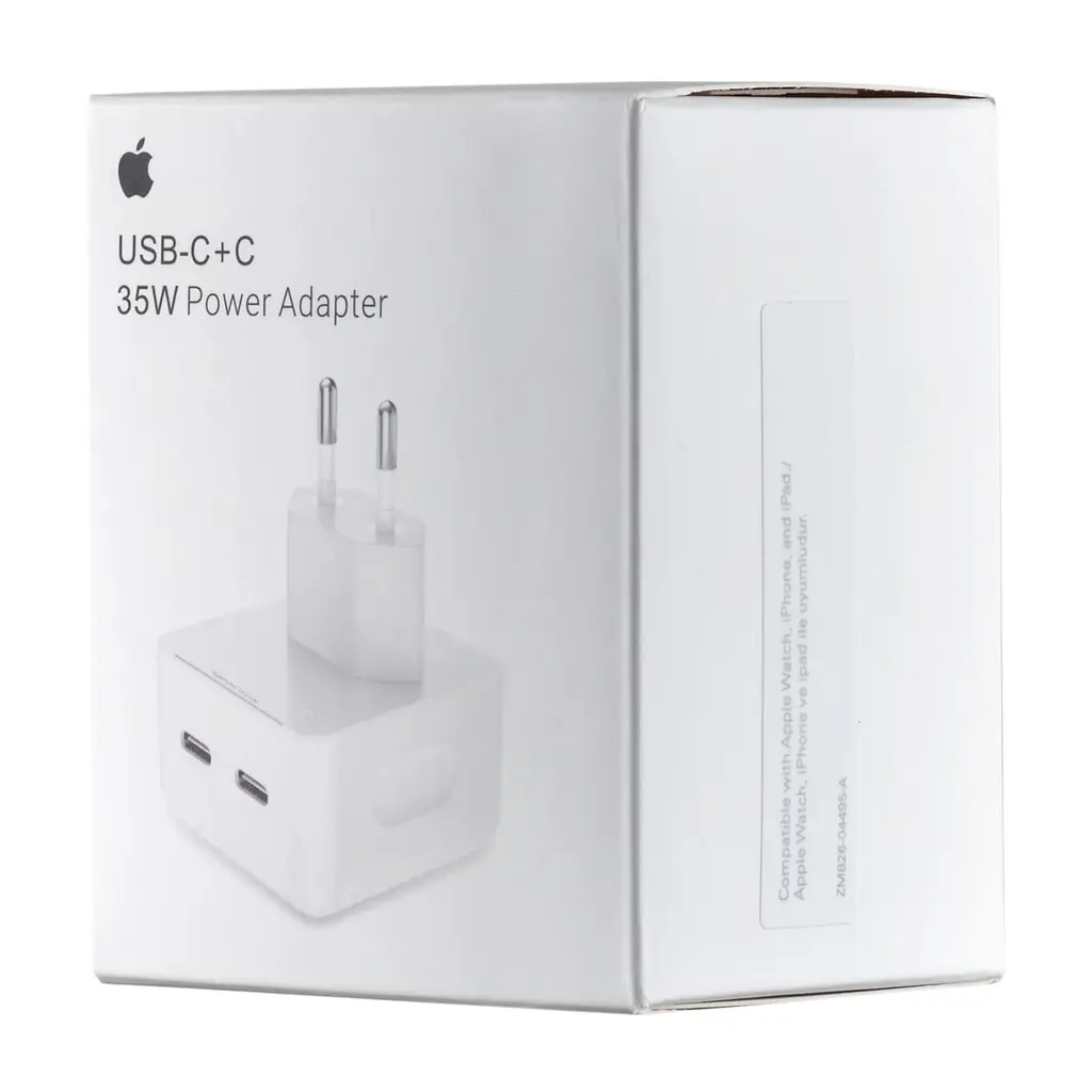 Мережевий зарядний пристрій Apple 35W Dual USB-C Power Adapter High c0py Білий - фото 2