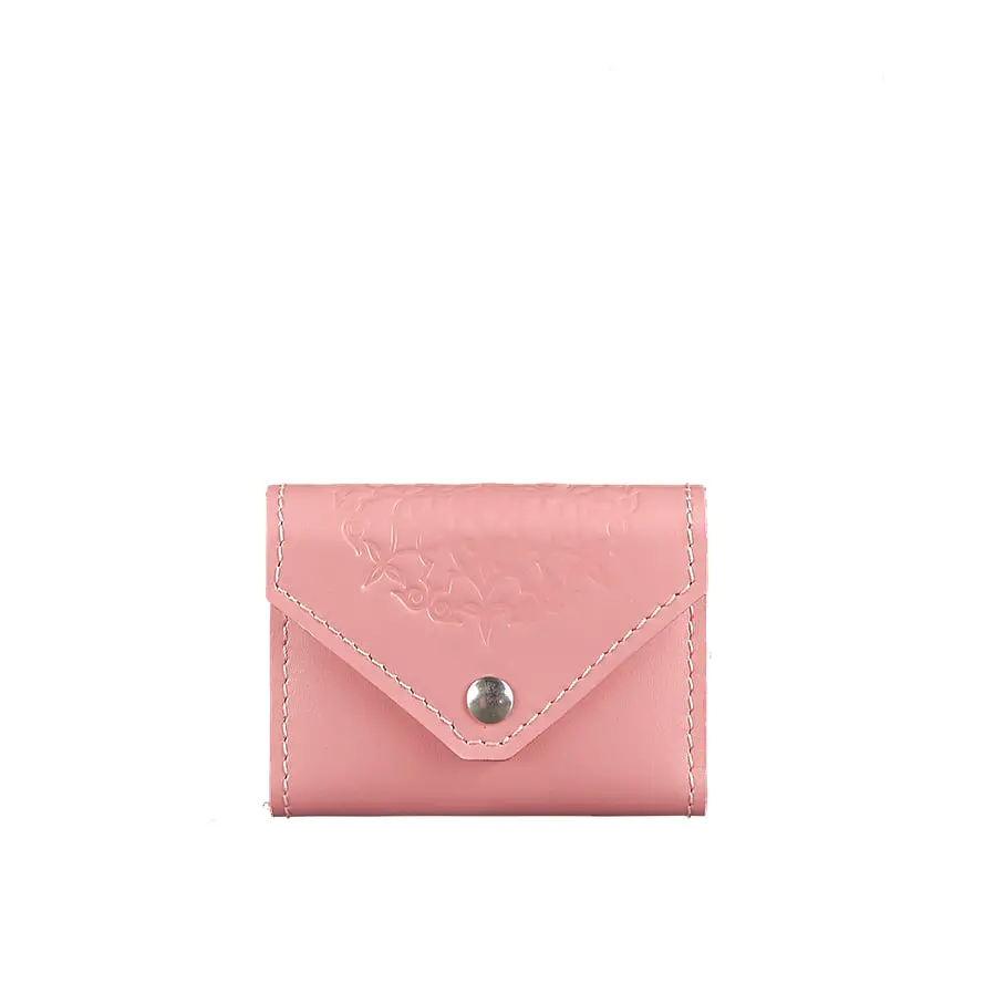 Жіночий шкіряний кард-кейс 3.0 (Гармошка) Рожевий з мандалою - фото 6