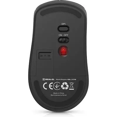 Комп'ютерна мишка Real-El RM-317W Wireless Black (EL123200052) - фото 8