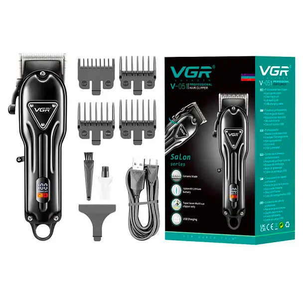 Машинка для стрижки аккумуляторная VGR V-051 2500 mAh LED дисплей (4 насадки) - фото 3