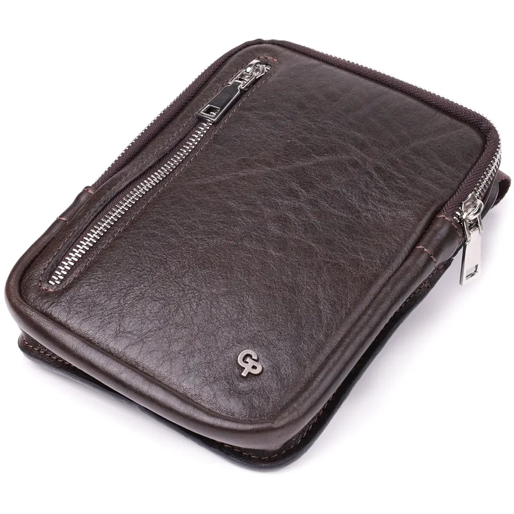 Сумка бананка Grande Pelle 22880 15,5х20,5х3,5 см Коричневий - фото 6