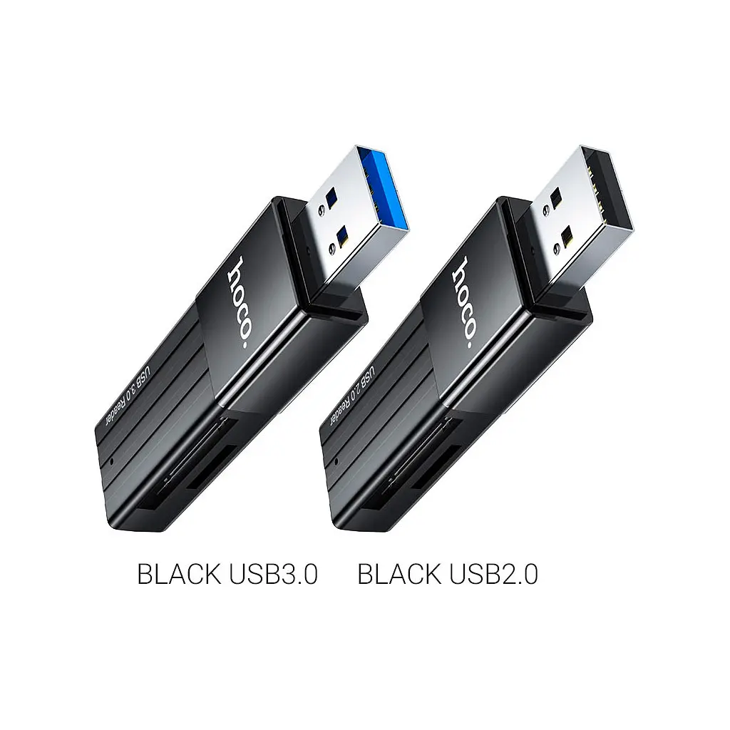 Зчитувач флеш-карт HOCO USB3.0 to microSD, microSDHC, microSDXC, SD, SDHC, SDXC, HB20 Black (6931474735218) - фото 9