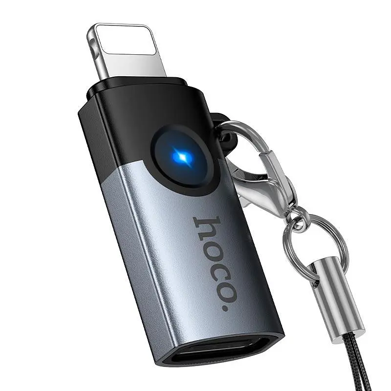 Перехідник HOCO Victory iP male to Type-C female adapter UA46A OTG, LED - фото 2