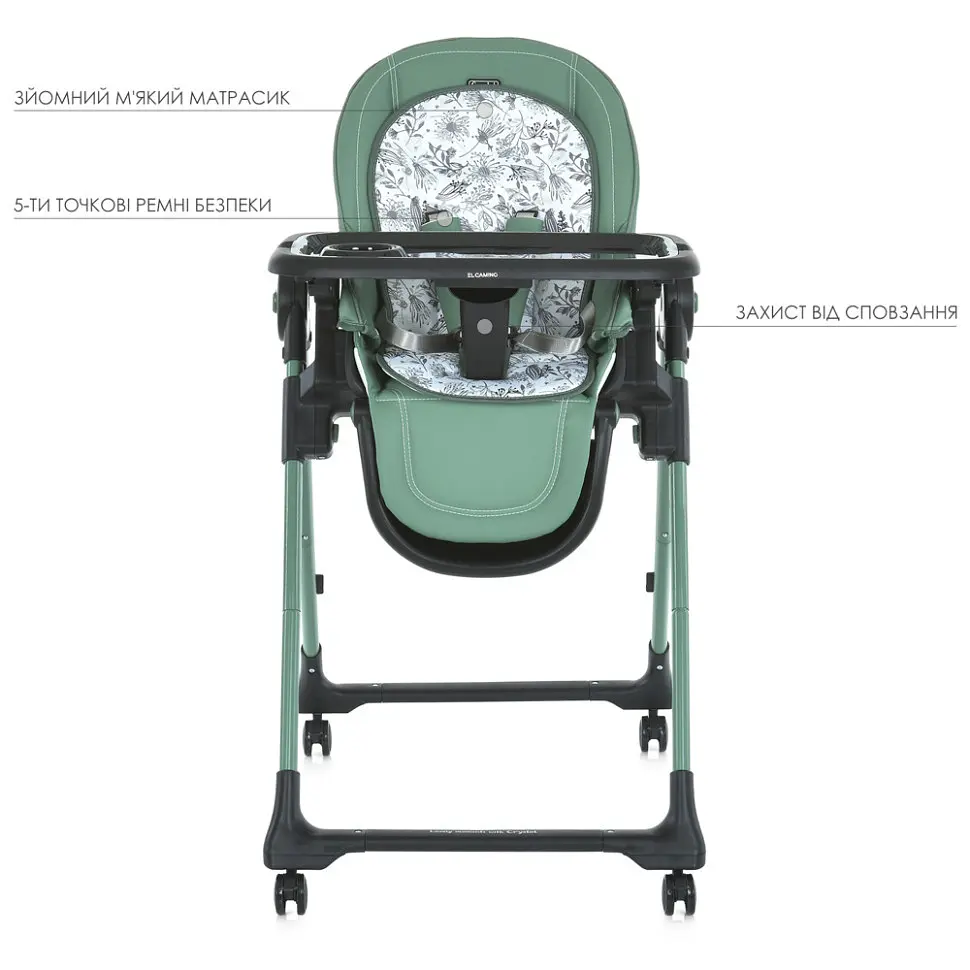 Стілець для годування ME 1037-B CRYSTAL Green до 15 кг - фото 7