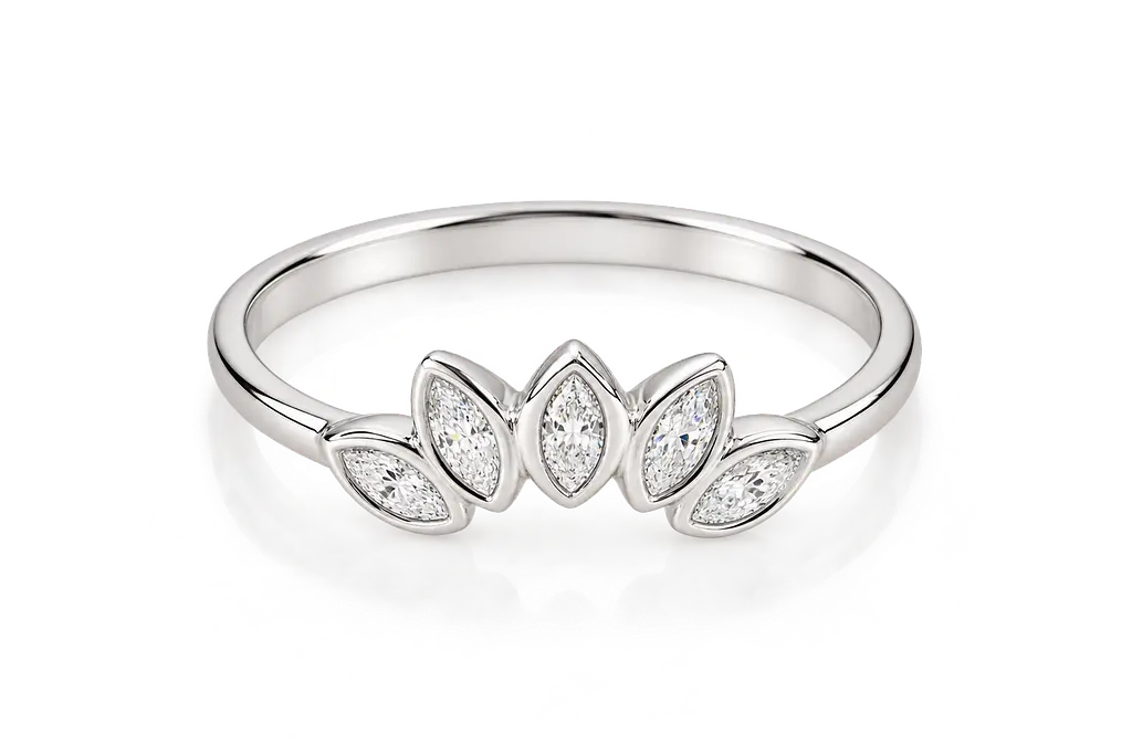 Жіноча каблучка Jewellery Continent з білого золота з фіанітами "Маркіз" 16.5 (К-0904) - фото 2