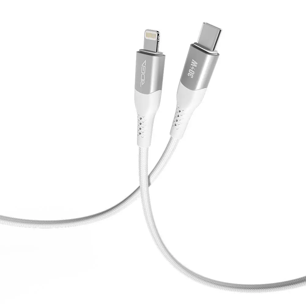 Кабель для подзарядки USB Ridea RC-US42 UltraStrong Type-C to Lightning 30W 10V/3A 1.2 м Белый - фото 2
