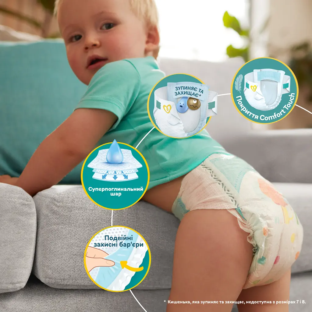 Підгузки Pampers Active Baby Mid Розмір 3 (6-10 кг) 90 ш (8001090949455) - фото 4