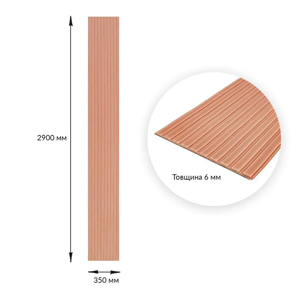 Панель-рейка Sticker Wall у рулоні 2900х350х6мм Пудра SW-00002074 - фото 3