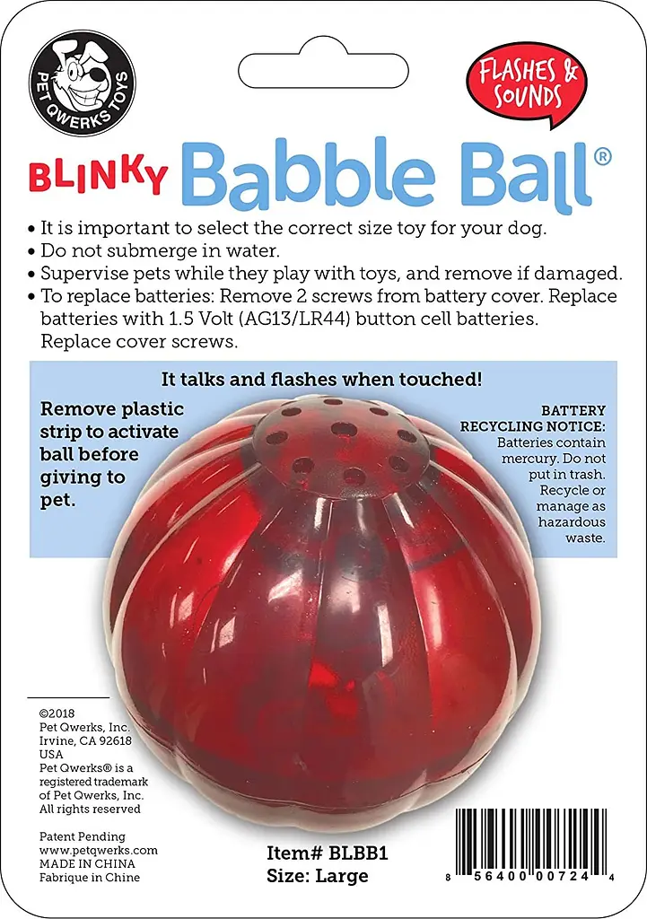 Інтерактивна іграшка-м'яч для собак Pet Qwerks Blinky Babble Ball - фото 3