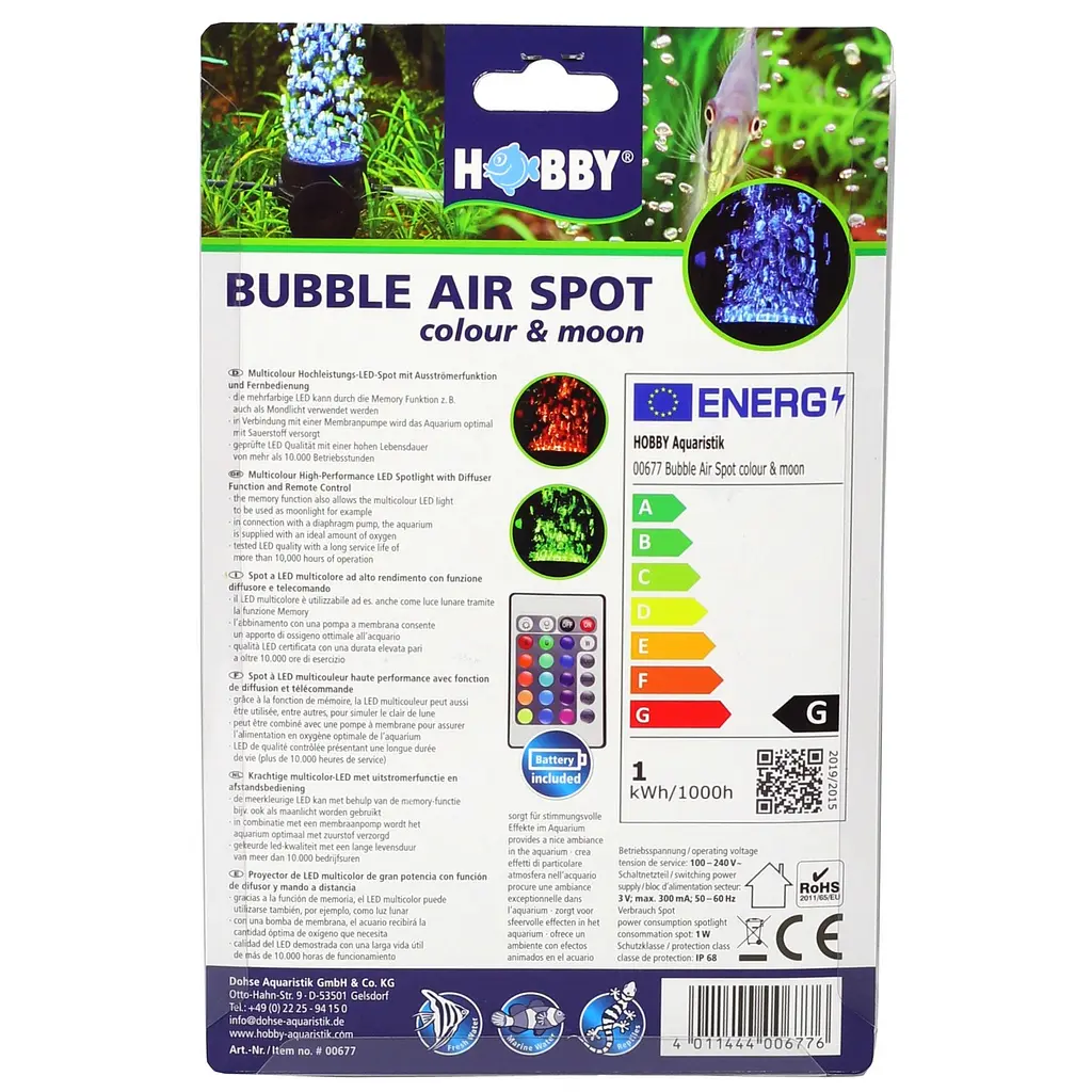 Розпилювач з LED освітленням Hobby Bubble Air Spot colour & moon (00677) - фото 14