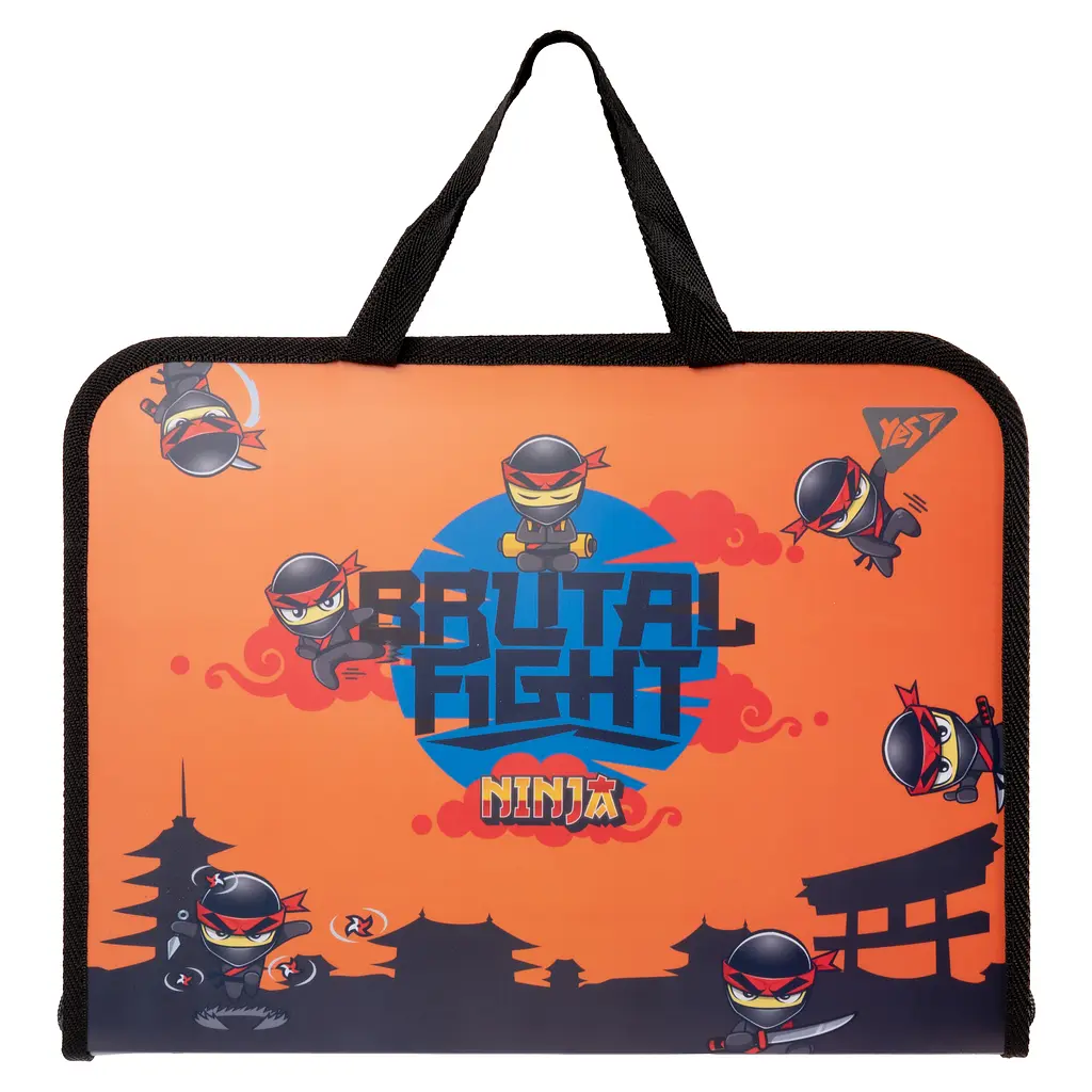 Папка-портфель YES FC на блискавці з тканинними ручками Ninja (492169)