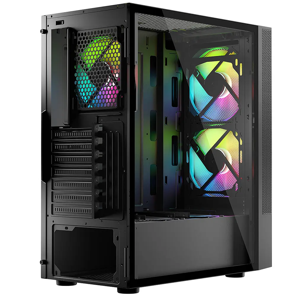 Корпус LogicConcept ARYA MESH+GLASS ARGB fans 2x140mm+1x120mm BLACK без БЖ ATX - фото 4
