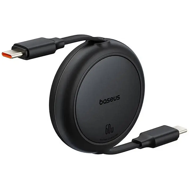 Дата кабель Baseus Free2Pull Mini Retractable Type-C to Type-C 60W (1m) (P10364500) Cluster Black - фото 2