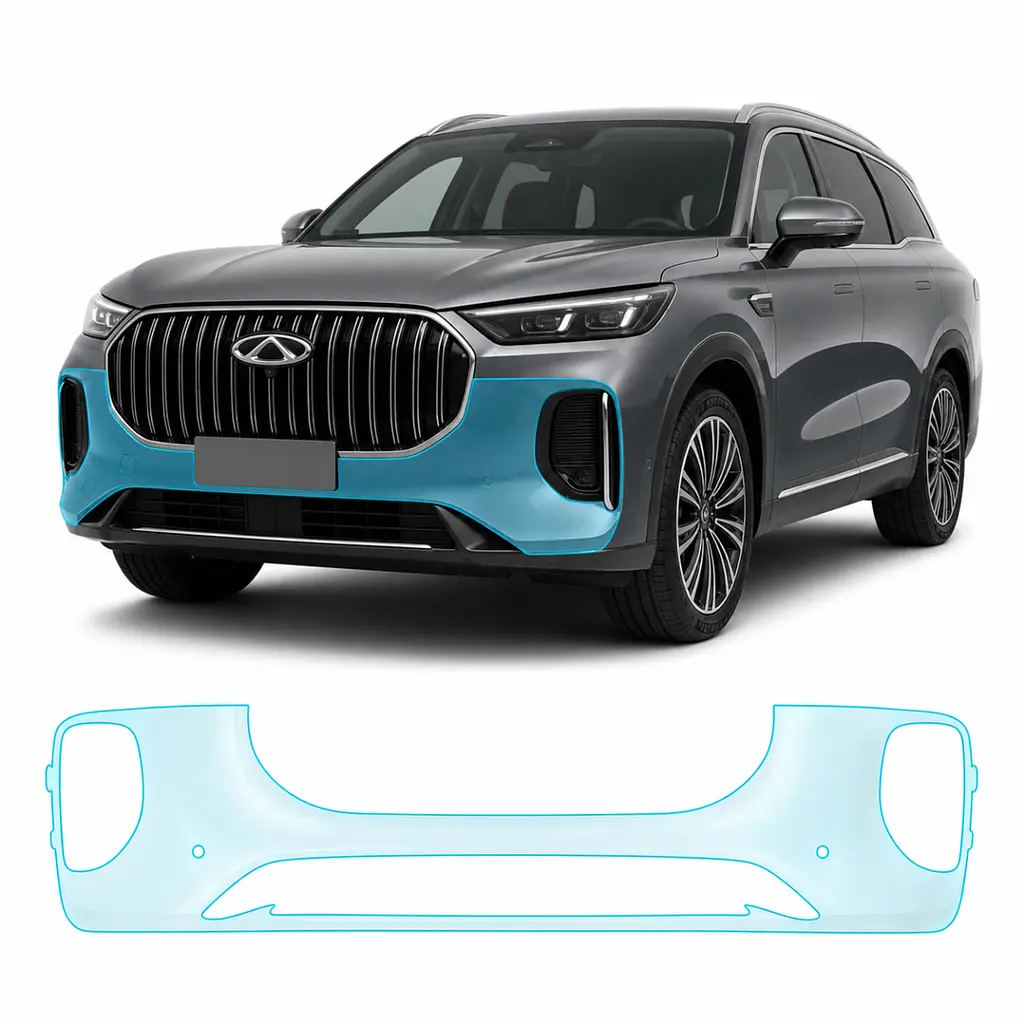 Антигравійна захисна бронеплівка за лекалами для Chery Tiggo 9 (PHEV) I 2023- передній бампер