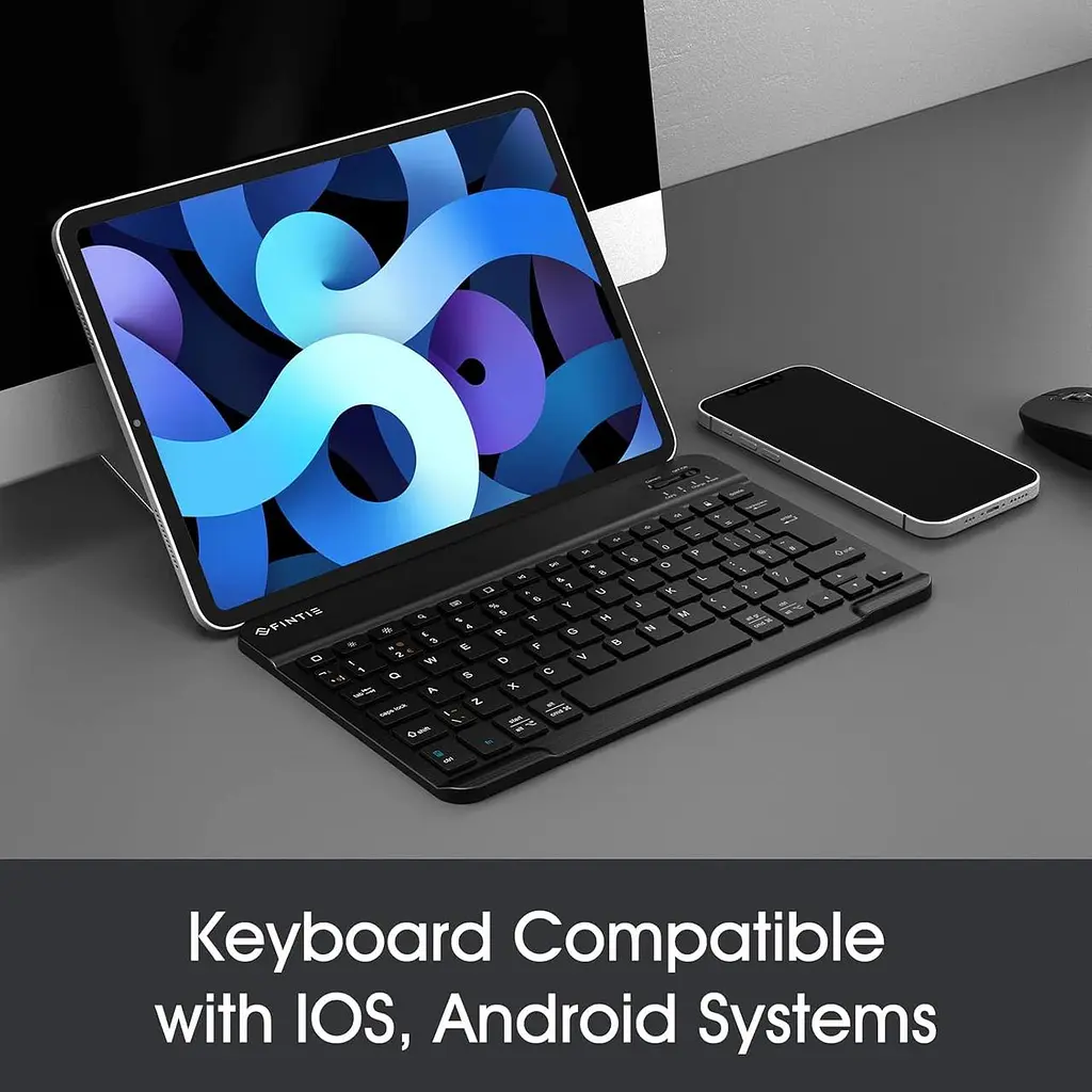 Компактна Bluetooth клавіатура FINTIE 10" для планшетів iOS та Android, німецька розкладка - фото 7
