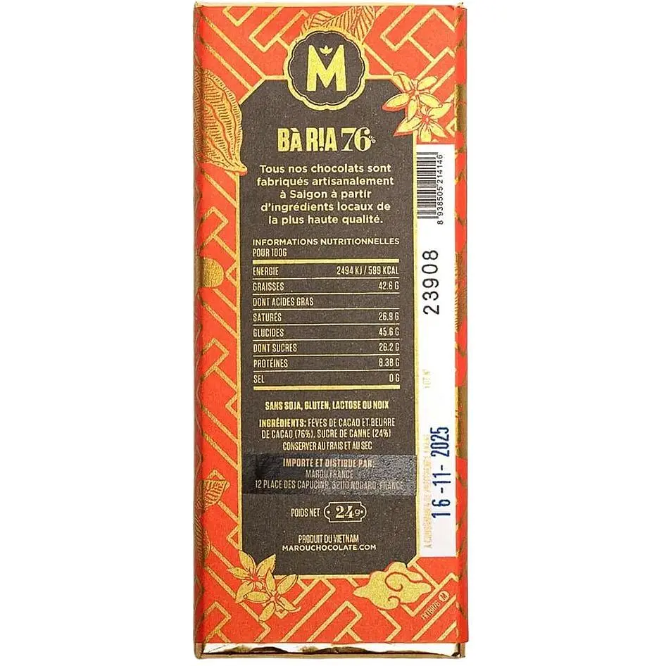 Шоколад черный Marou Ba Ria Single Origin 76% 80 г - фото 2