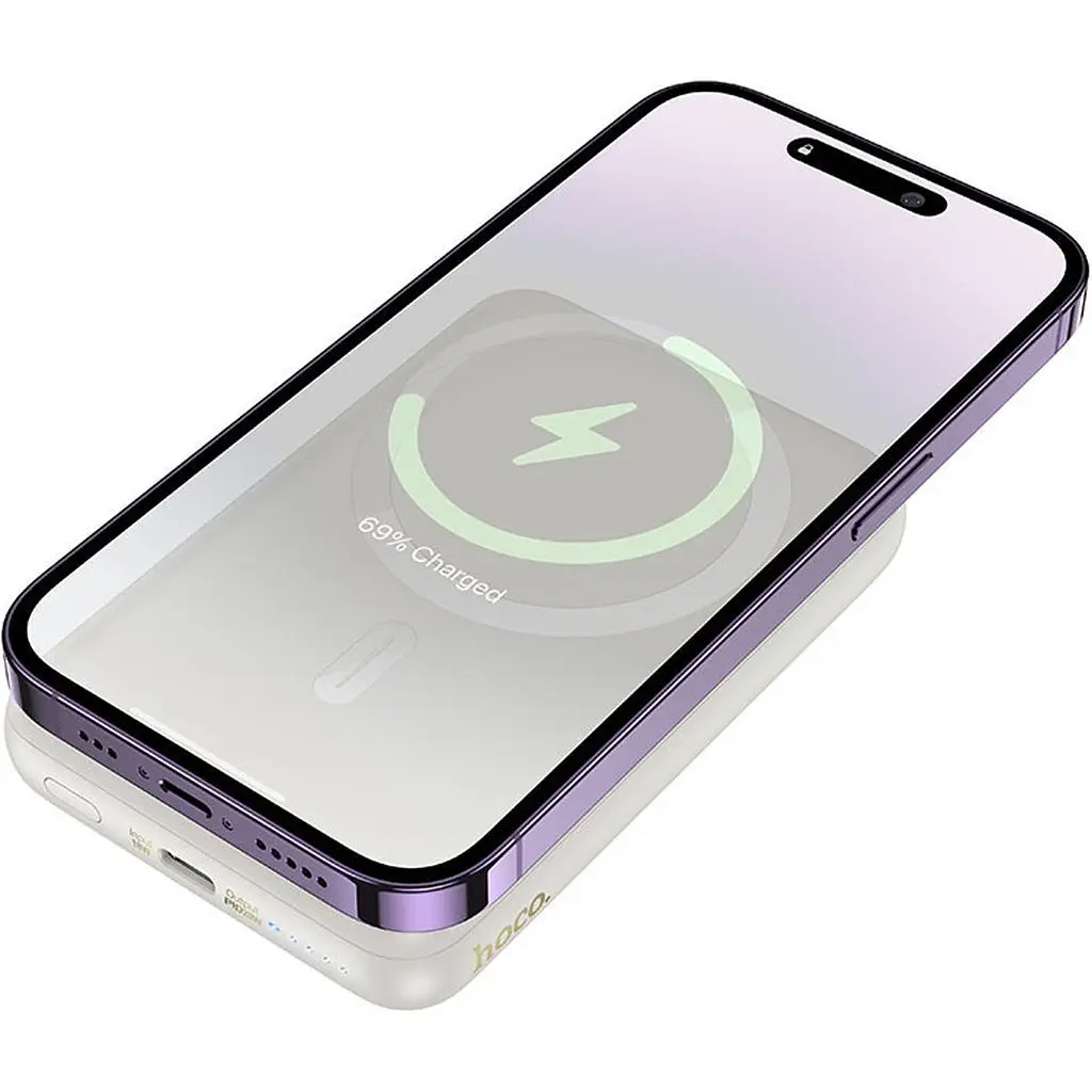 Зовнішній акумулятор Hoco J141 Grace MagSafe 10000mAh 20W (J141) Milky White (639194) [161341] - фото 3