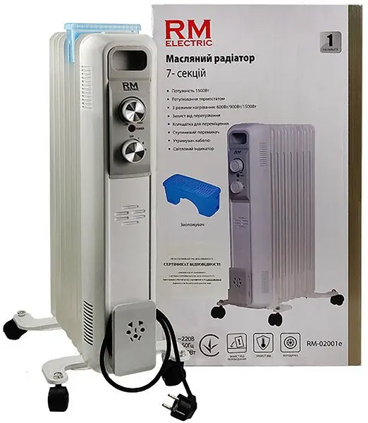 Радиатор масляный RM Electric RM-02001e (7 секций, увлажнитель воздуха, сушилка) - фото 3