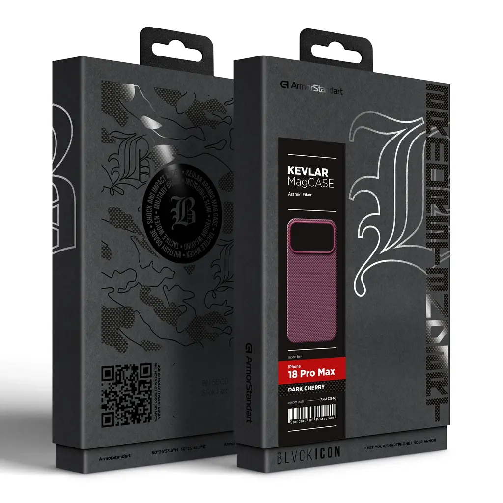 Чохол ArmorStandart BlackIcon Kevlar MagCase для Apple iPhone 18 Pro Max Dark Cherry - фото 2