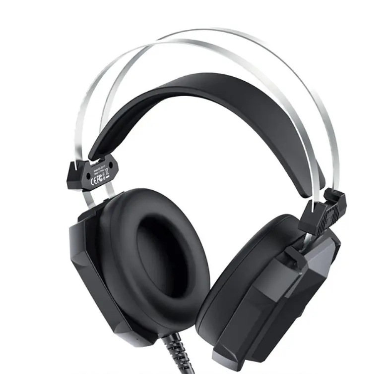 Игровые накладные наушники XO-GE-07 Static RGB Long mic USB+Dual 3.5mm, 2.2м, Черный - фото 2