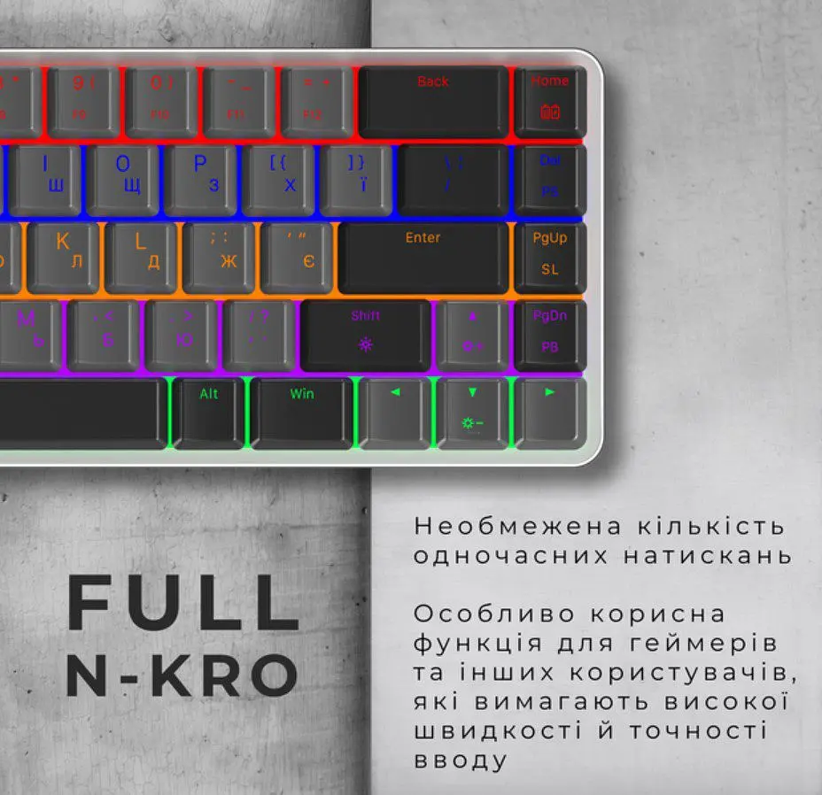 Клавиатура игровая механическая беспроводная GamePro MK-122R 2.4G Wireless Red Swich Low Profile Dark Gray - фото 6