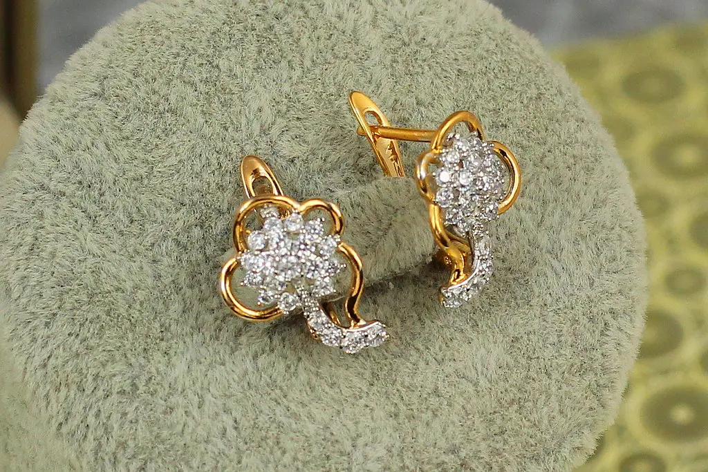 Сережки Xuping Jewelry родована кульбабка 1,5 см золотисті - фото 2