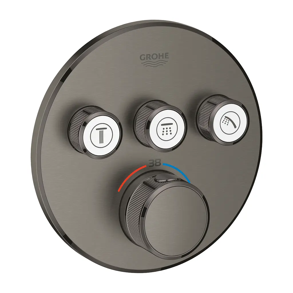 Термостат для вбудовуваного монтажу на 3 виходи Grohe Grohtherm SmartControl 29121AL0, Графит