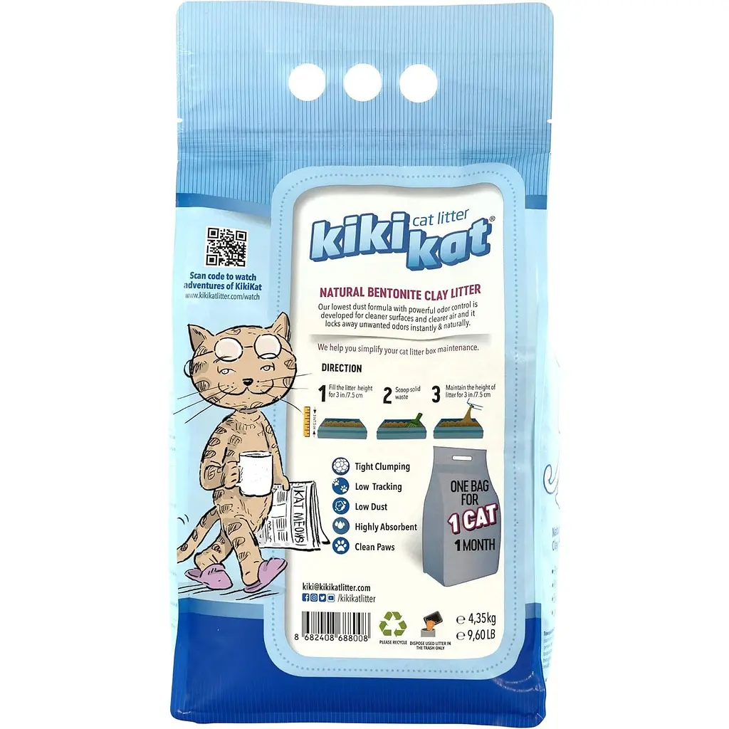 Наполнитель бентонитовый Kikikat Cat Litter Natura без запаха 5 л - фото 3