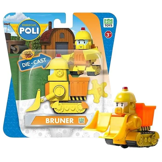Колекційна машинка Roi Visual Робокар Брунер Die Cast металева жовта (MRT-0608) - фото 3