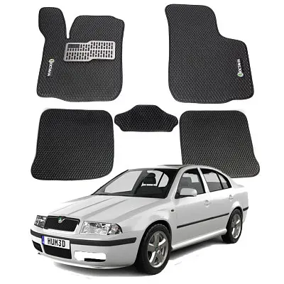 Килимки в салон EVA для Skoda Octavia Tour 1996-2010 (Металевий підп'ятник) Сірі 5 шт - фото 8