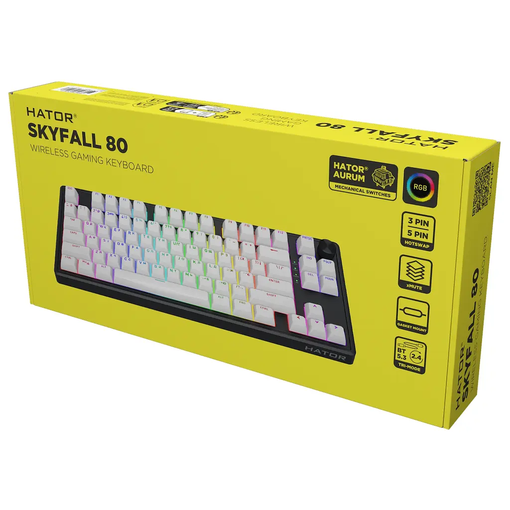Клавіатура Hator Skyfall 80 Wireless Black/White (HTK3180UA) - фото 8