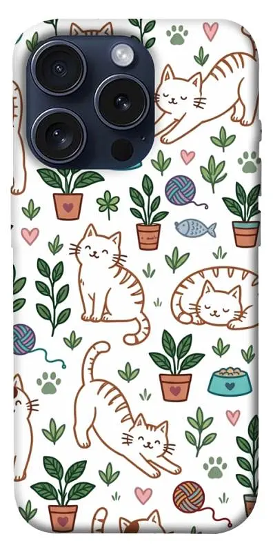 TPU чохол Demsky Cats pattern для Apple iPhone 15 Pro (6.1")