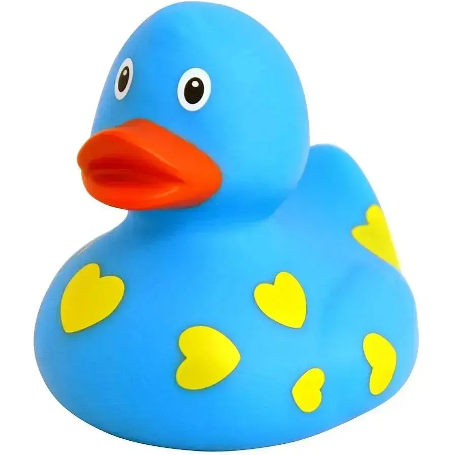 Утка FunnyDucks Голубая в сердечках (1042) - фото 2