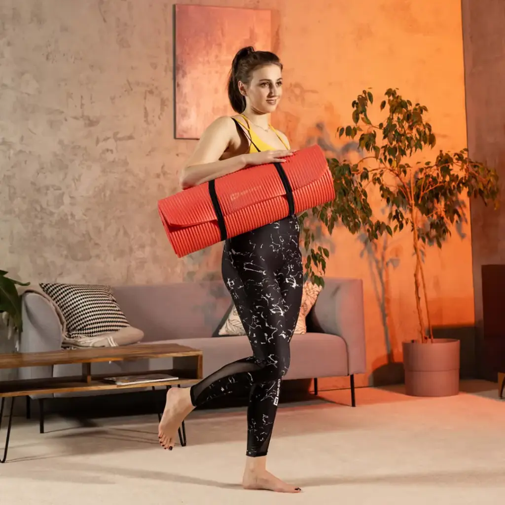 Коврик для йоги Hop-Sport HS-NB015GM NBR 1.5 см ярко-красный - фото 8