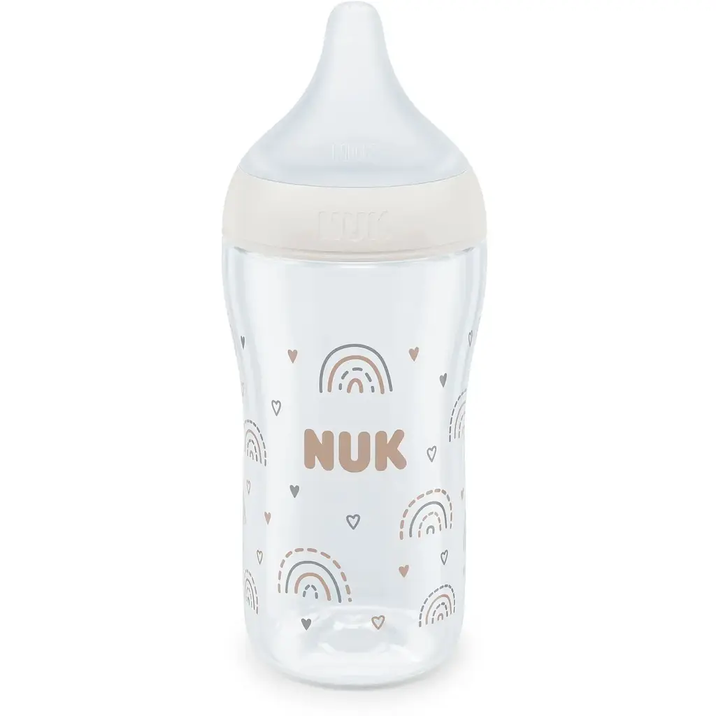 Пляшечка для годування Nuk Perfect Match з індикатором температури, з соскою з силікону з отвором M 260 мл веселка (3954136) - фото 2