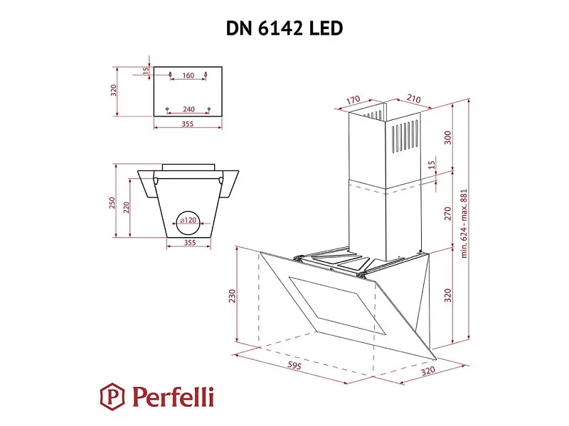 Витяжка Perfelli DN 6142 BL LED - фото 6