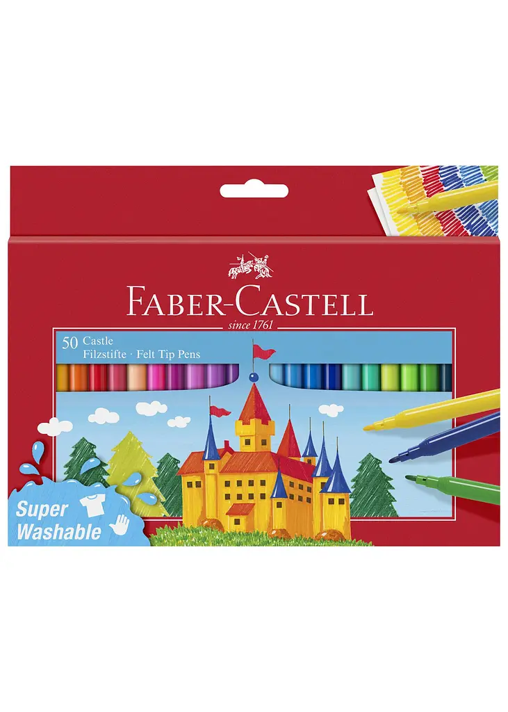 Фломастери 50 кол. FABER CASTELL Felt Tip Замок (554204)