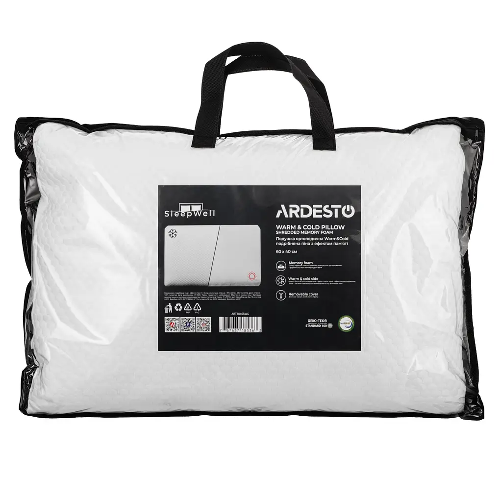 Подушка ортопедична Ardesto Sleepwell Warm&Cold, 60х40см, білий (ART6040SWC) - фото 7