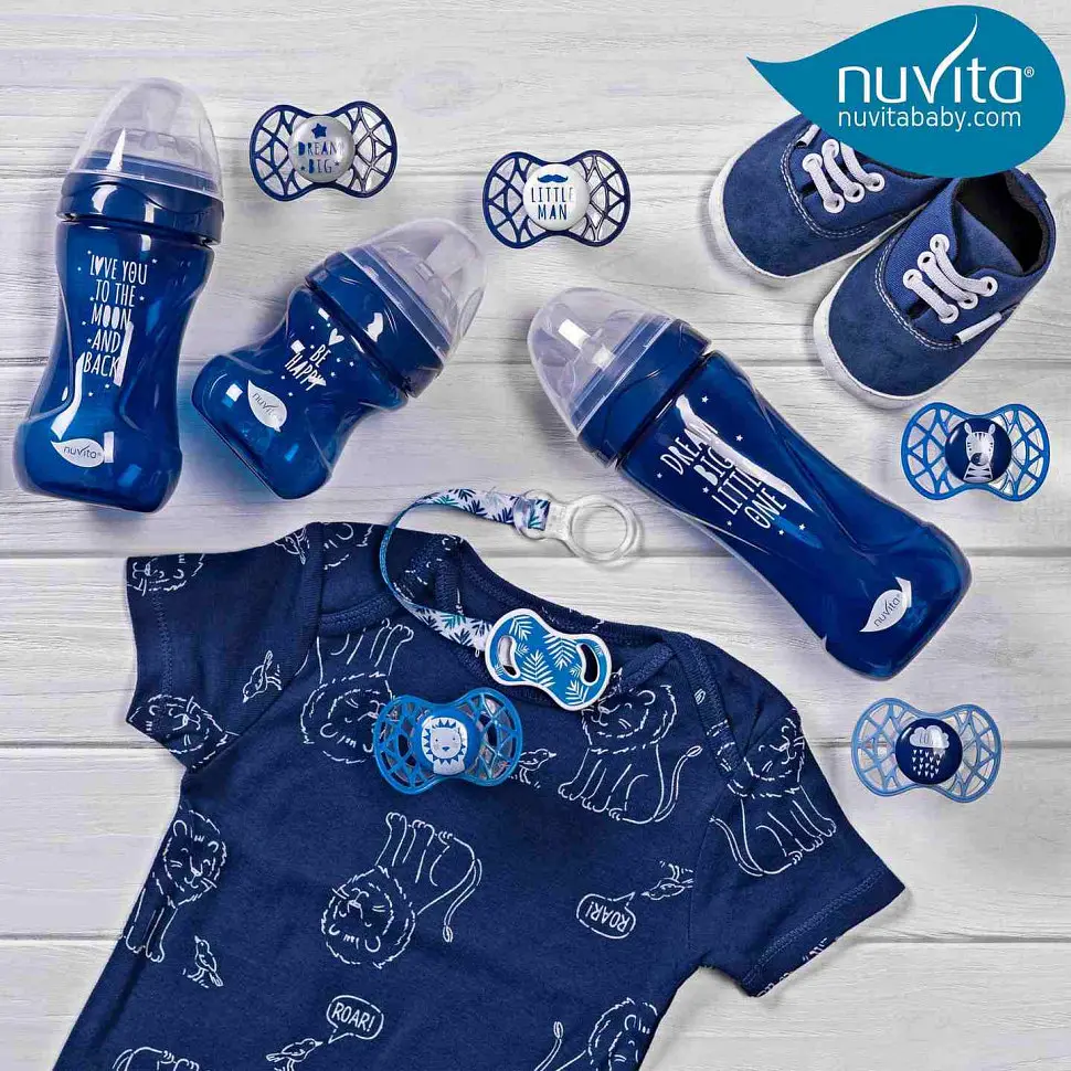 Детская бутылочка Nuvita 6031 Mimic Cool антиколиковая 3+ 250 мл темно-синяя NV6032NIGHTBLUE - фото 4