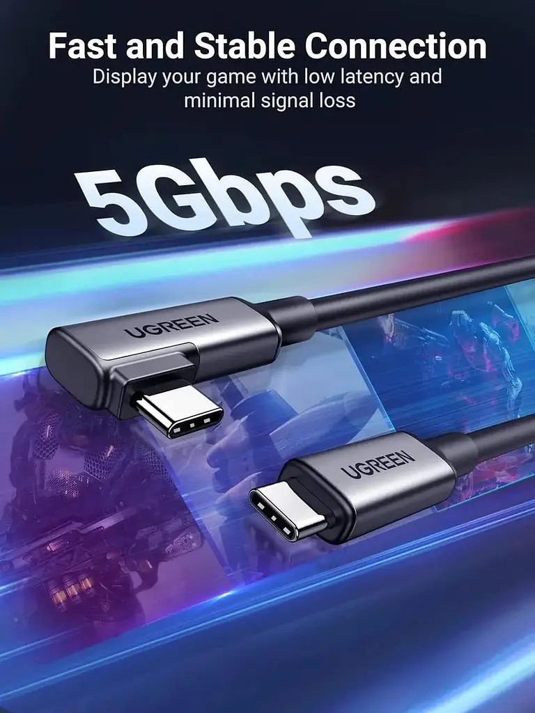 Кабель кутовий для VR - Ugreen US551 Right Angle USB-C to USB-C VR Link Cable 5 метрів (6957303896295) - фото 8
