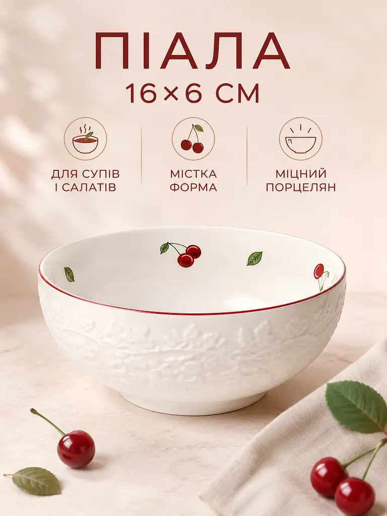 Столовий сервіз фарфоровий на 6 персон 34 предмети, тарілки 25,5/20,5 см, чашки 250 мл (49676225) - фото 5