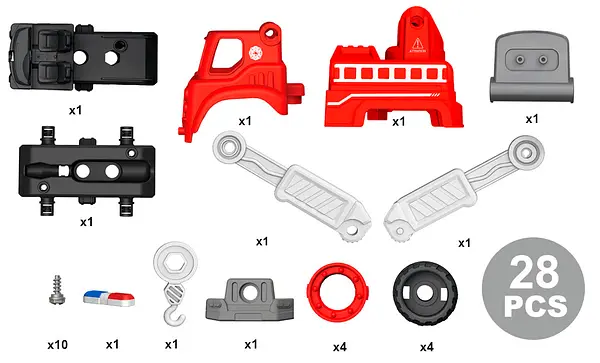 Конструктор DIY Spatial Creativity Пожарный кран, красный (CJ-1614181) - фото 3