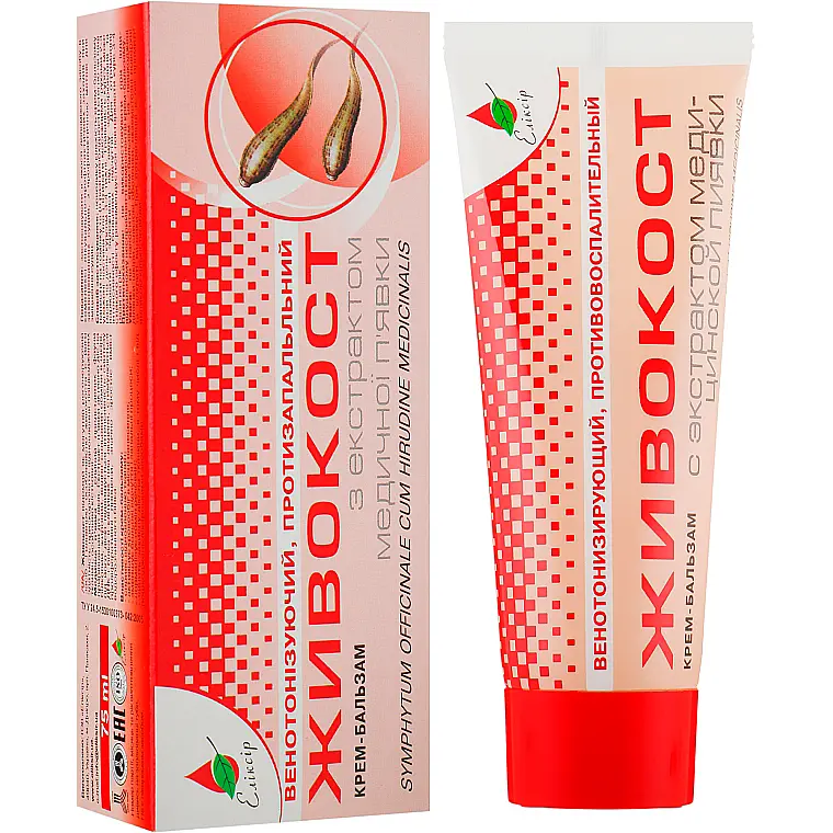Крем-бальзам Elixir Живокост з медичною п'явкою 75 мл - фото 2