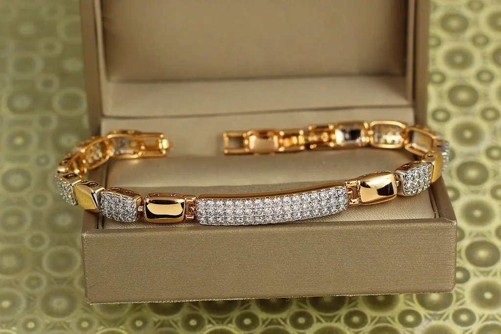 Браслет Xuping Jewelry відблиск ілюзії з родієм 17 см 6 мм золотистий